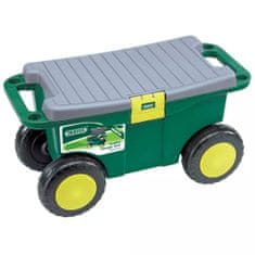 Petromila vidaXL Draper Tools Záhradný vozík na náradie so sedadlom zelené 56x27,2x30,4 cm