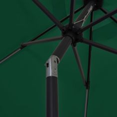 Vidaxl Slnečník s LED a hliníkovou tyčou 300 cm, zelený