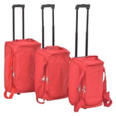 Vidaxl Súprava 3 cestovných kufrov, červená