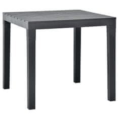 Petromila vidaXL Záhradný stôl, antracitový 78x78x72 cm, plast