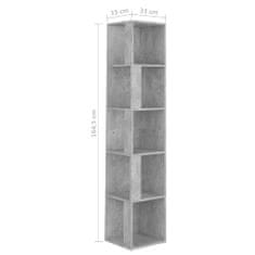 Petromila vidaXL Rohová skrinka, betónovo sivá 33x33x164,5 cm, kompozitné drevo