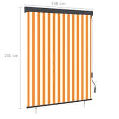 Vidaxl Vonkajšia zatemňovacia roleta 140x250 cm biela a oranžová