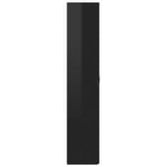 Vidaxl Skrinka na topánky lesklá čierna 80x35,5x180 cm drevotrieska