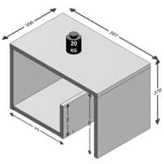 Petromila vidaXL FMD Konferenčný stolík 2 v 1 biely 59,1x35,8x37,8 cm