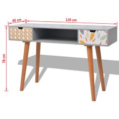 Vidaxl Prístavný stolík z MDF, 120x40x78 cm, šedý