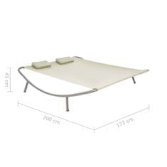 Vidaxl Záhradná posteľ krémová 200x173 cm oceľová