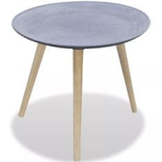 Vidaxl Príručný stolík, okrúhly, sivý, dekor betón