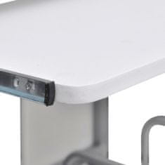 Vidaxl Mobilný PC stôl s výsuvom pre klávesnicu biely