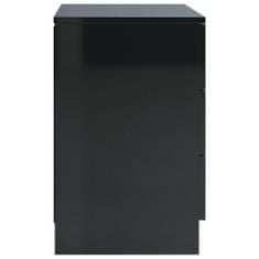 Vidaxl Nočný stolík, lesklý čierny 38x35x56 cm, drevotrieska