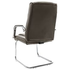 Vidaxl Kancelárska stolička, perová kostra, sivá, umelá koža