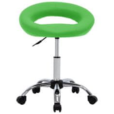 Vidaxl Pracovná stolička na kolieskach, zelená, umelá koža