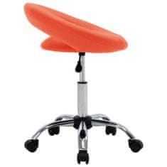 Vidaxl Pracovná stolička na kolieskach, oranžová, umelá koža