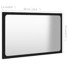 Vidaxl Kúpeľňové zrkadlo čierne 60x1,5x37 cm drevotrieska