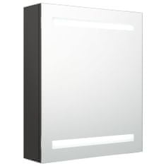 Petromila vidaXL LED kúpeľňová zrkadlová skrinka antracitová 50x14x60 cm