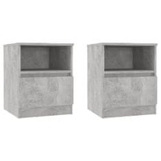 Petromila vidaXL Nočné stolíky 2 ks, betónovo sivé 40x40x50 cm, kompozitné drevo