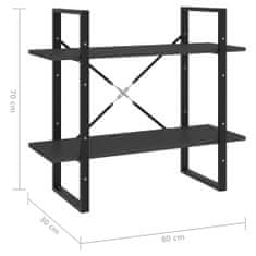 Vidaxl Knižnica s 2 policami sivá 80x30x70 cm drevotrieska