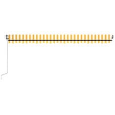 Petromila vidaXL Automatická markíza, LED a senzor vetra 500x300 cm, žltá/biela