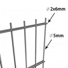 Vidaxl Plotový panel so stĺpikmi, práškované železo 6x1,2 m, antracit