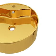 Petromila vidaXL Umývadlo s prepadom 46,5x15,5 cm keramické zlaté