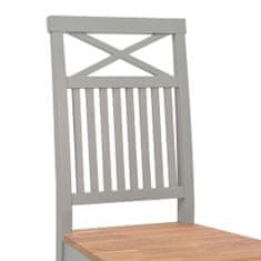 Vidaxl Jedálenské stoličky 2 ks, sivé, dubový masív