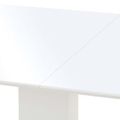 Vidaxl Jedálenský stôl, vysoký lesk, biely 180x90x76 cm, MDF