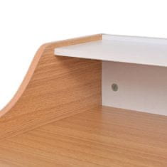 Vidaxl Pracovný stôl na PC s 2 zásuvkami, prírodné drevo