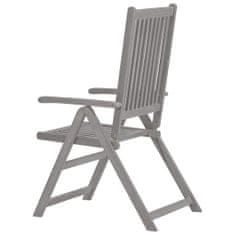 Petromila vidaXL Záhradné sklápacie stoličky 3 ks sivé masívne akáciové drevo