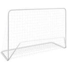 Vidaxl Futbalová bránka so sieťou 182x61x122 cm oceľová biela