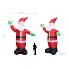 Vidaxl Nafukovací vianočný Santa Claus s LED IP44 600 cm XXL