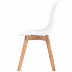 Vidaxl Jedálenské stoličky 4 ks, biele, plast
