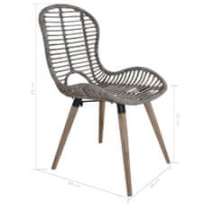 Vidaxl Jedálenské stoličky 6 ks, hnedé, prírodný ratan