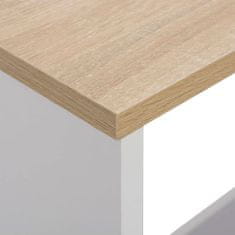 Petromila vidaXL Barový stôl s 2 stolovými doskami, bielo dubový 130x40x120 cm