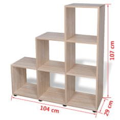 Vidaxl Regál na knihy/policový regál v tvare schodov 107 cm, dekor dub