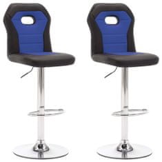 Vidaxl Barové stoličky 2 ks, modré, umelá koža
