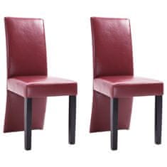 Vidaxl Jedálenské stoličky 2 ks vínovo-červené umelá koža