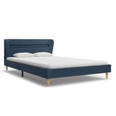 Vidaxl Rám postele s LED svetlom modrý látkový 140x200 cm