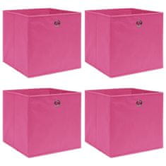Greatstore Úložné boxy 4 ks ružové 32x32x32 cm látkové