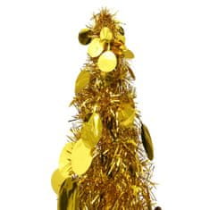 Vidaxl Rozkladací umelý vianočný stromček zlatý 150 cm PET