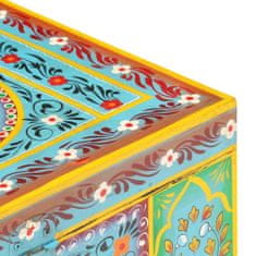 Petromila vidaXL Ručne maľovaný úložný box 50x40x40 cm masívne mangovníkové drevo