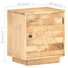 Vidaxl Nočný stolík, 40x30x45 cm, mangové masívne drevo