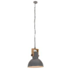 Vidaxl Industriálna závesná lampa 25 W sivá mangovník 32 cm okrúhla E27