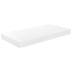 Vidaxl Plávajúce nástenné police 2 ks, lesklé biele 50x23x3,8 cm, MDF