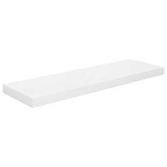 Vidaxl Plávajúce nástenné police 4 ks, lesklé biele 80x23,5x3,8cm, MDF