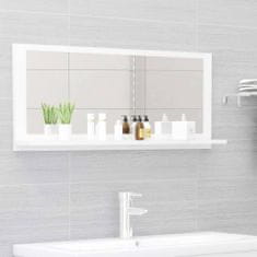 Vidaxl Kúpeľňové zrkadlo, lesklé biele 90x10,5x37 cm, drevotrieska