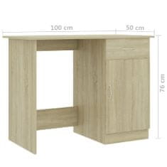 Petromila vidaXL Písací stôl, dub sonoma 100x50x76 cm, kompozitné drevo