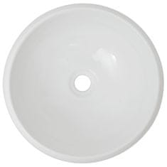 Vidaxl Kúpeľňové umývadlo s pákovým kohútikom okrúhle biele