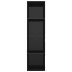 Vidaxl Knižnica, lesklá čierna 40x30x151,5 cm, drevotrieska