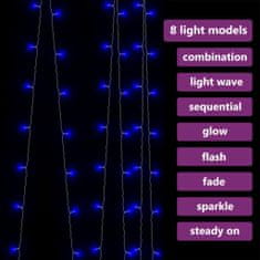 Vidaxl LED svetelný rozprávkový záves 3x3 m 300 LED modrý 8 funkcií