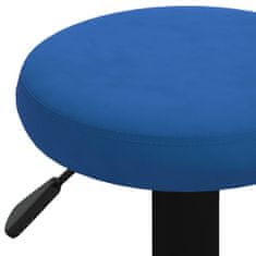 Vidaxl Barové stoličky 2 ks modré zamatové