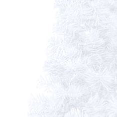 Vidaxl Umelý pol vianočný stromček s LED a guľami biely 120 cm PVC